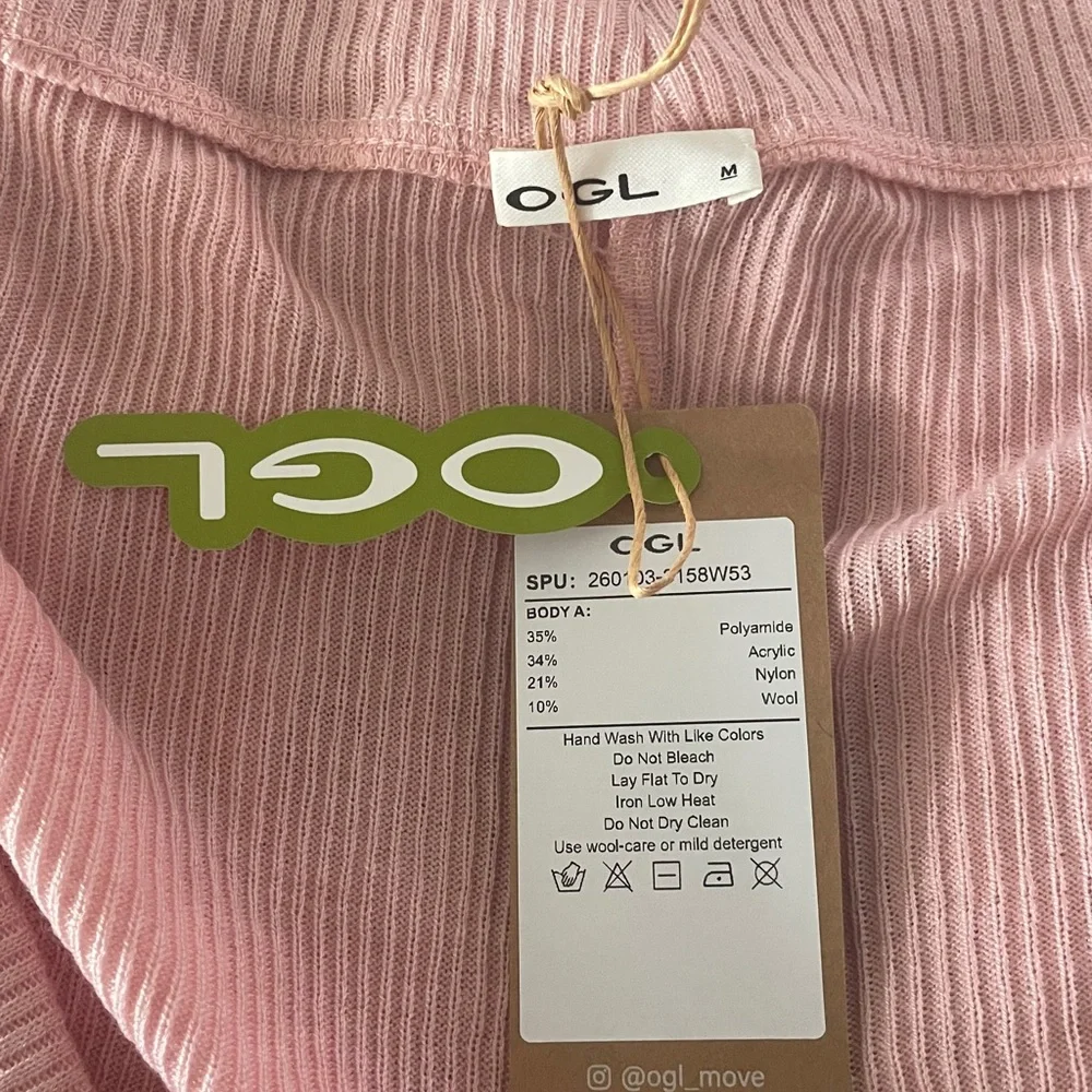 New OGL Classic Cozy Knit Shrug Sweater Pink Size Medium - Picture 8 of 9